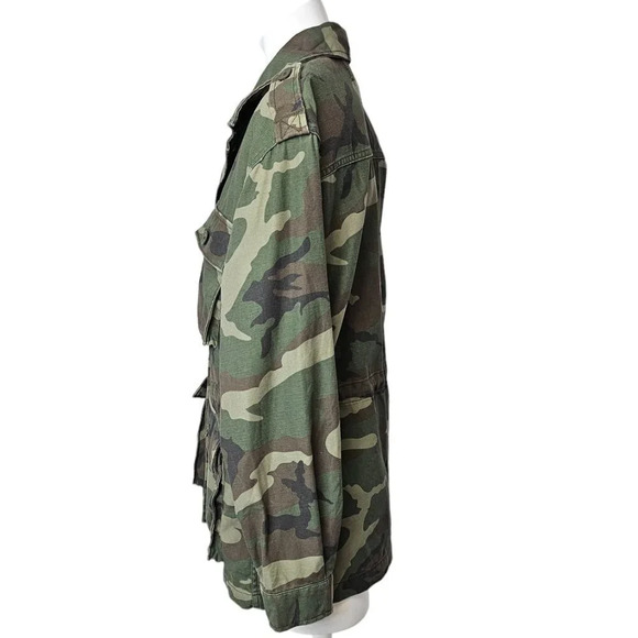 Aritzia TNA Minerva Camo Green Utility Jacket Cinch Waist Size XS - Picture 6 of 9